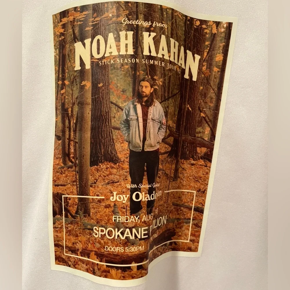 Noah Kahan Crewneck Sweatshirt Stick Season 2023 White Size Medium Adult Photo - Picture 5 of 6
